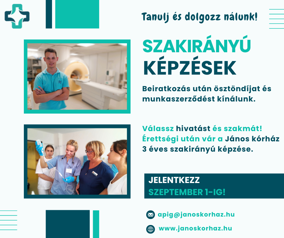 szakirányú képzésekről szóló plakát